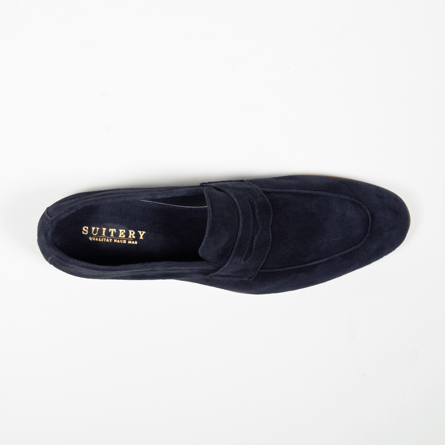 Penny Loafer Velours Leder Valencia Navy - Schuhe