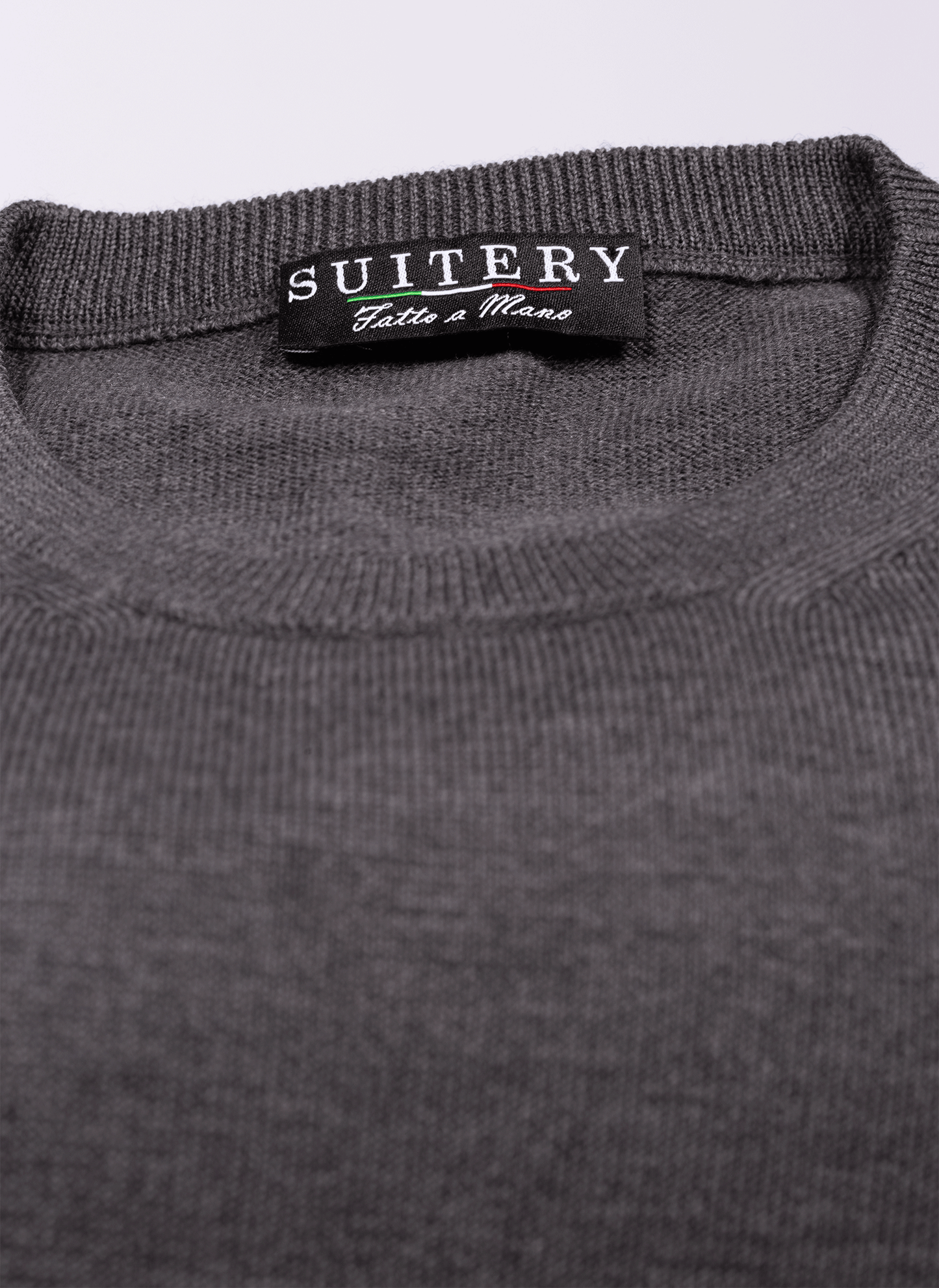 Rundhals Pullover Merinowolle Grey
