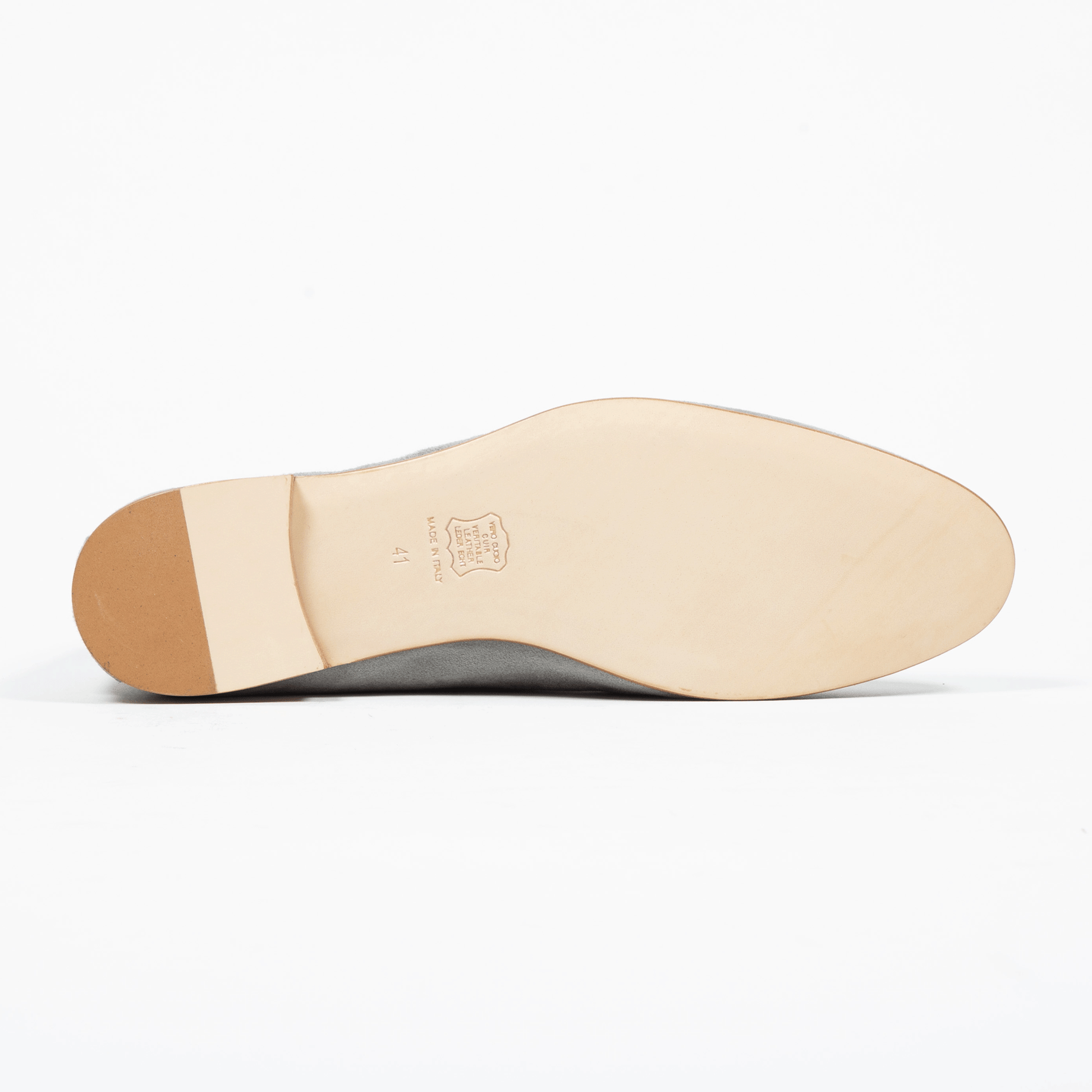 Penny Loafer Velours Leder Valencia Light Grey - Schuhe