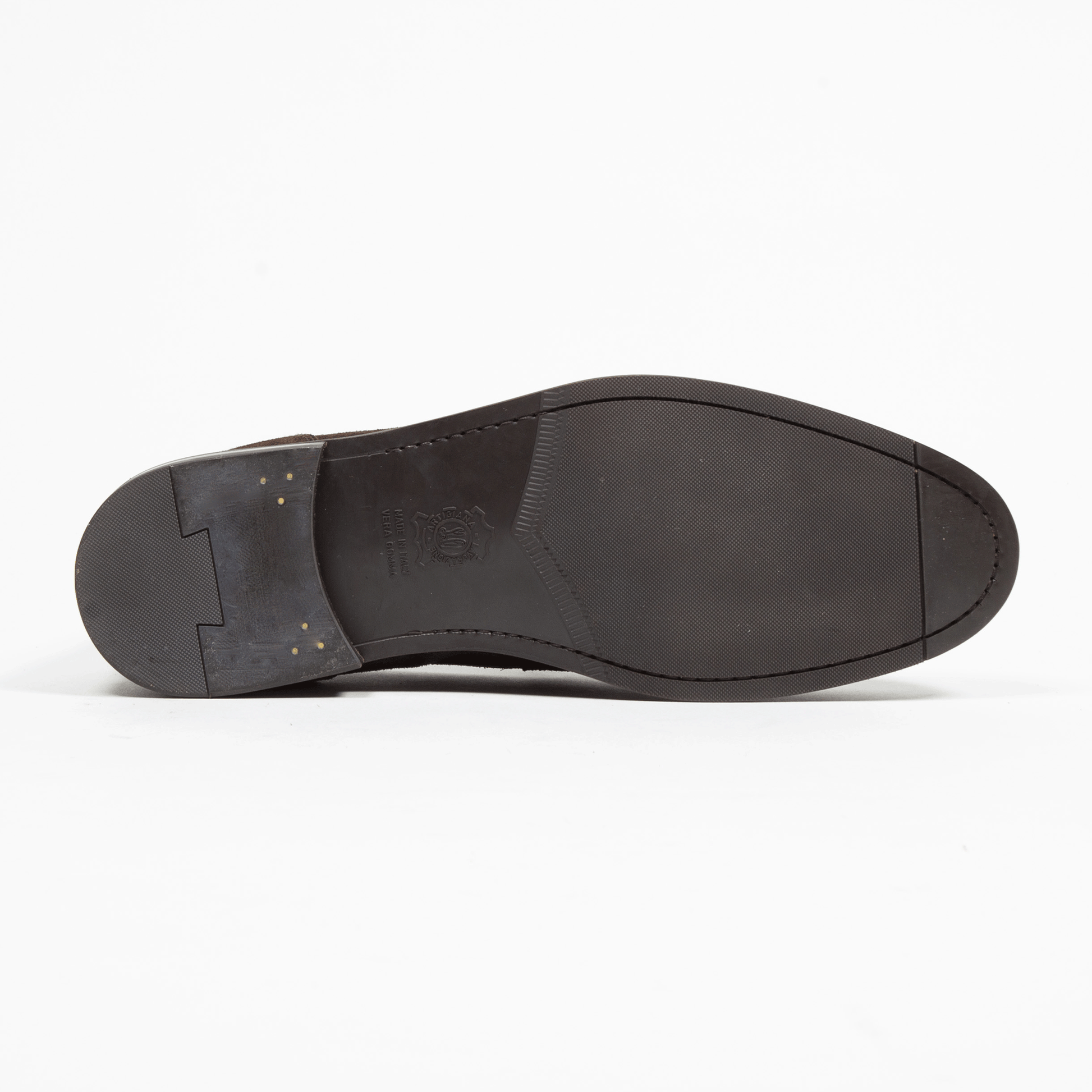 Antonio Maurizi Penny Loafer Velours Leder Gummisohle Café - Schuhe
