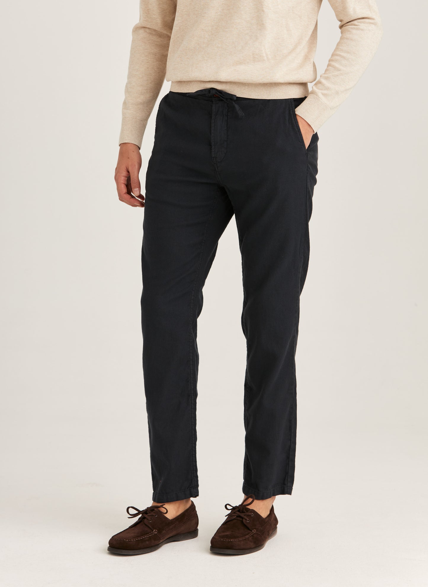 Morris Stockholm Fenix Leinenhose Navy