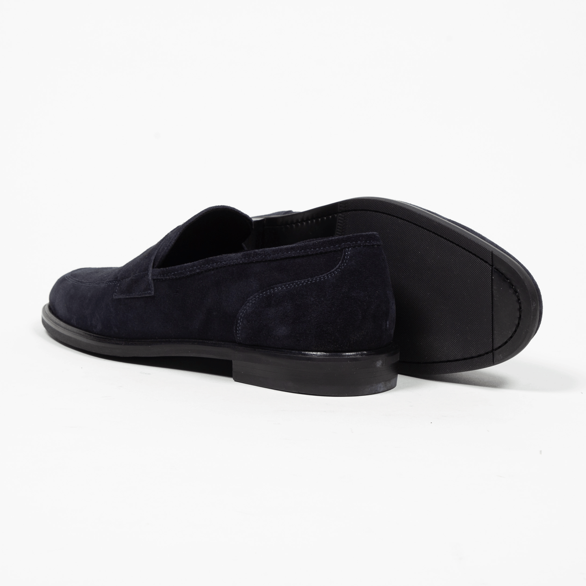 Antonio Maurizi Penny Loafer Velours Leder Gummisohle Navy - Schuhe