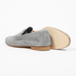 Penny Loafer Velours Leder Valencia Light Grey - Schuhe