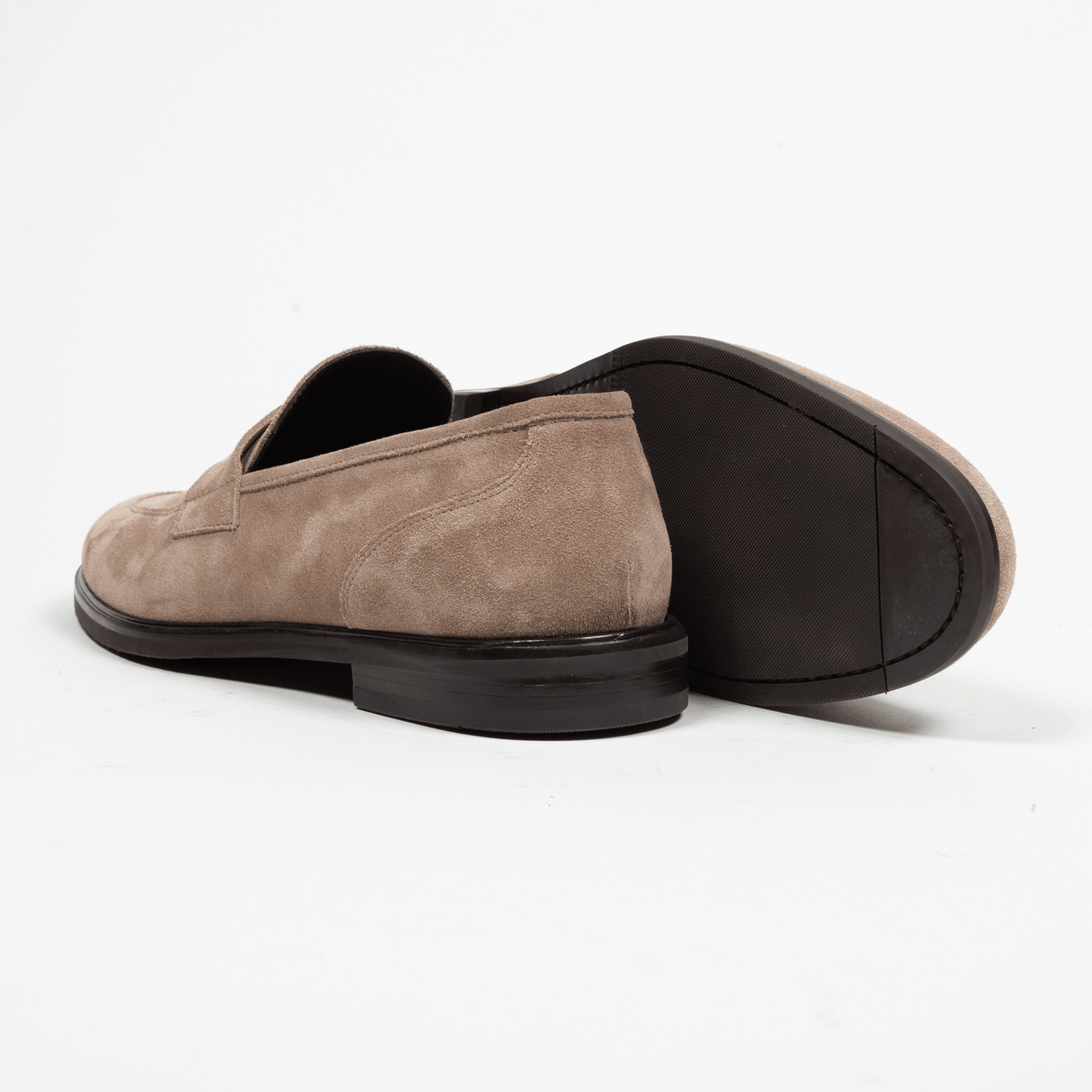 Antonio Maurizi Penny Loafer Velours Leder Gummisohle Beige - Schuhe