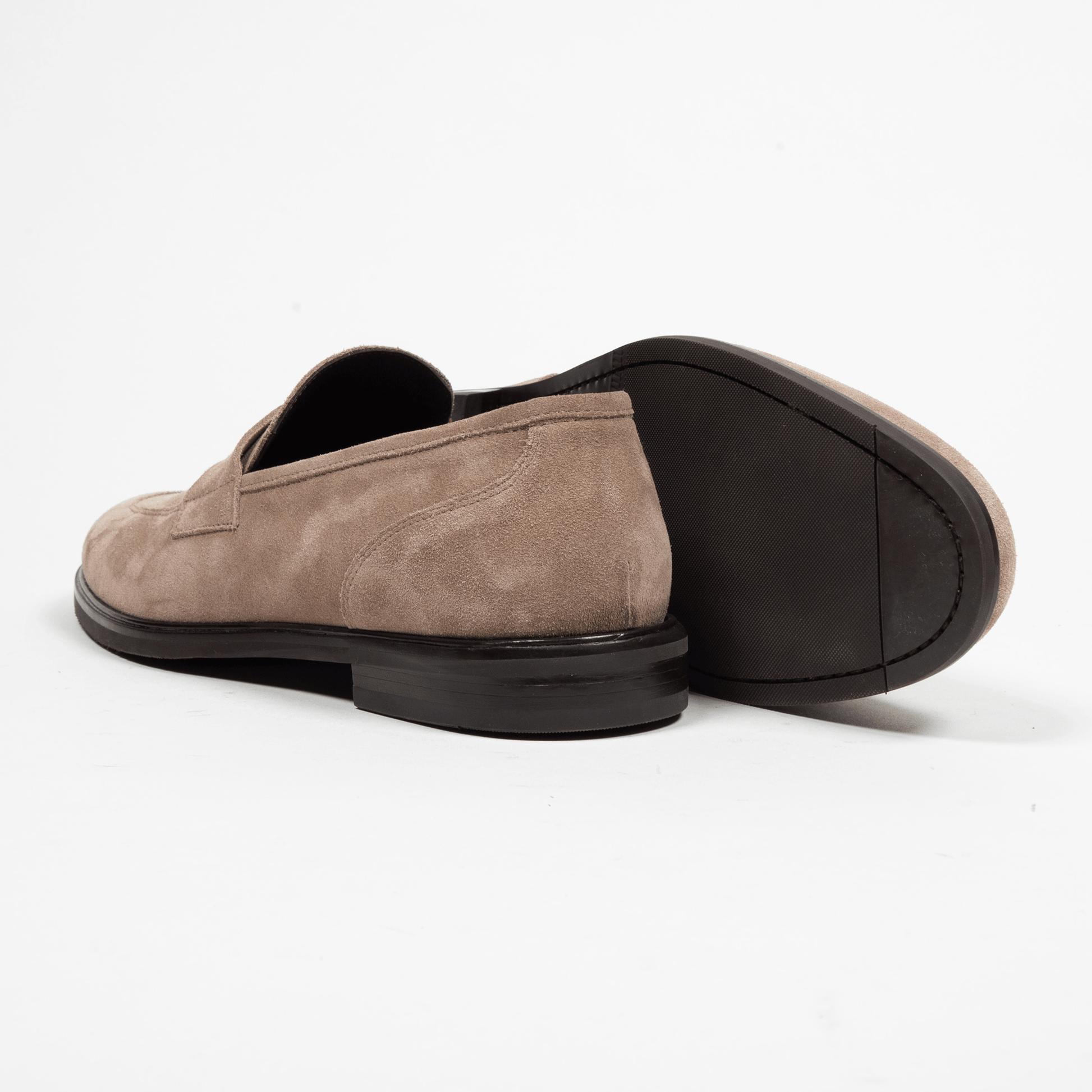 Antonio Maurizi Penny Loafer Velours Leder Gummisohle Beige - Schuhe