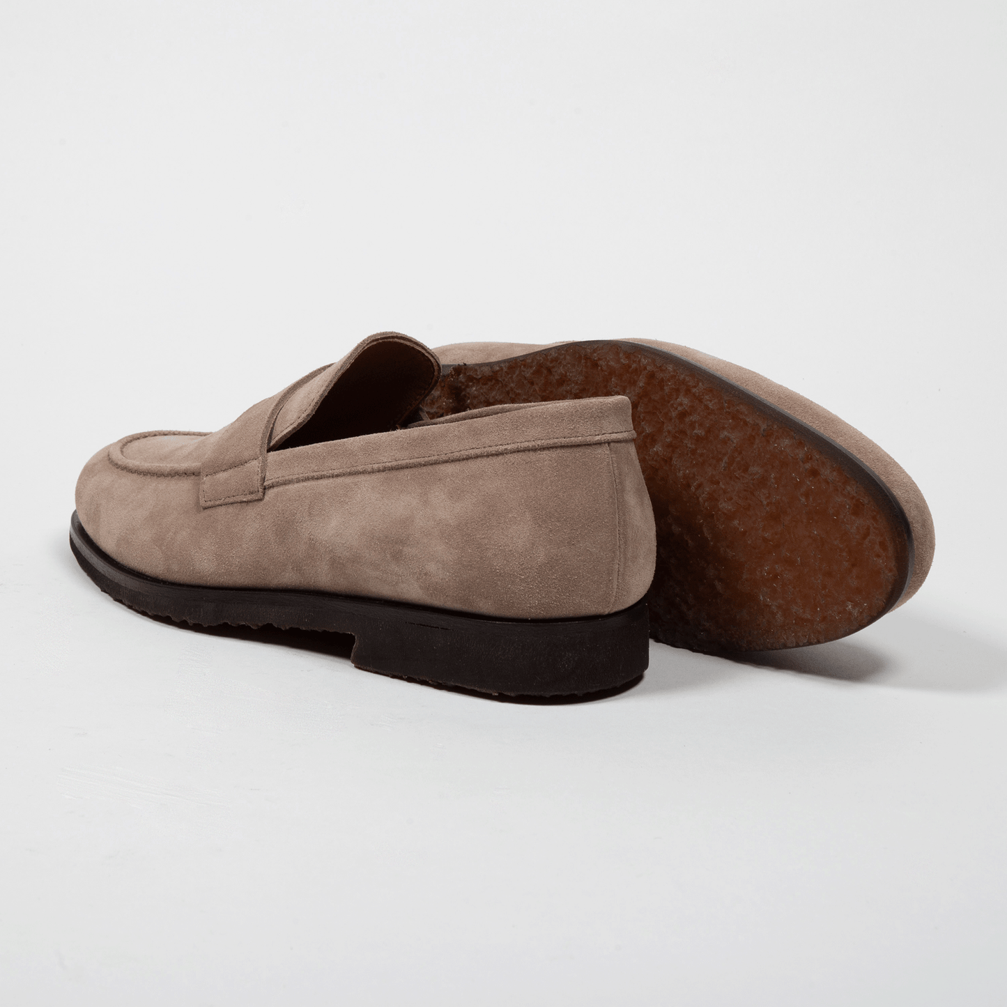 Antonio Maurizi Penny Loafer Velours Leder Latexsohle Beige - Schuhe