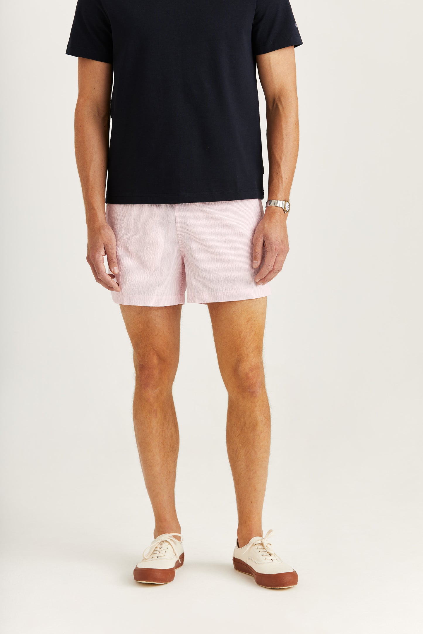 Morris Stockholm Badehose Seersucker Rosé gestreift