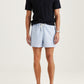 Morris Stockholm Badehose Seersucker Hellblau gestreift