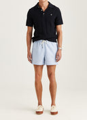 Morris Stockholm Badehose Seersucker Hellblau gestreift
