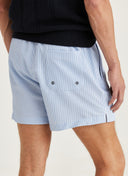 Morris Stockholm Badehose Seersucker Hellblau gestreift