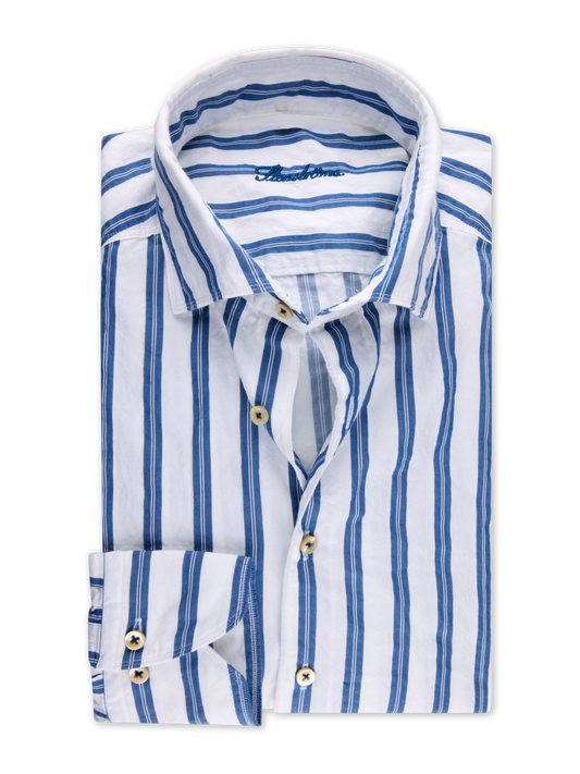 Stenströms Oxford-Hemd Blau Gestreift