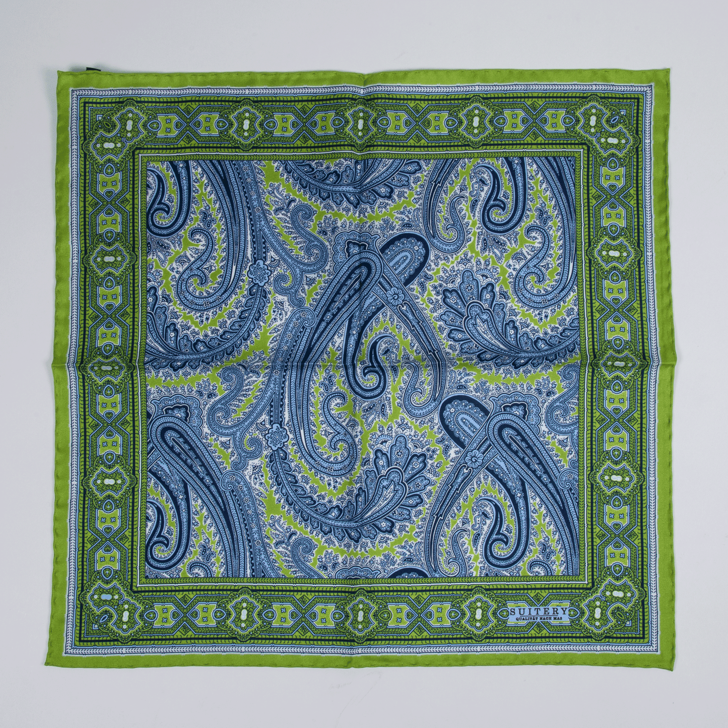 Einstecktuch Seide Paisley Lime Pie Made in England