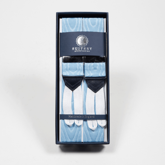 Geknöpfte Hosenträger breit Babyblue
