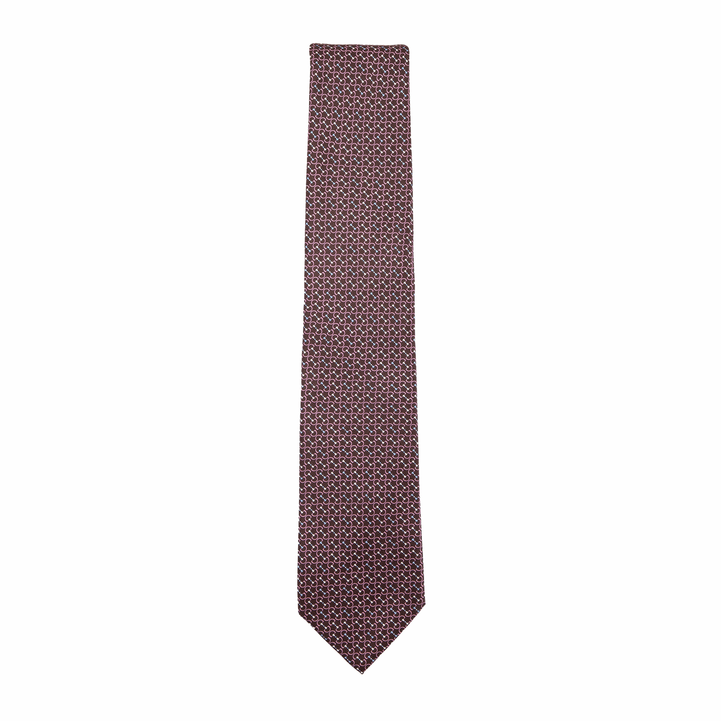 Krawatte Seide Print Chain Made in Italy Bordeaux