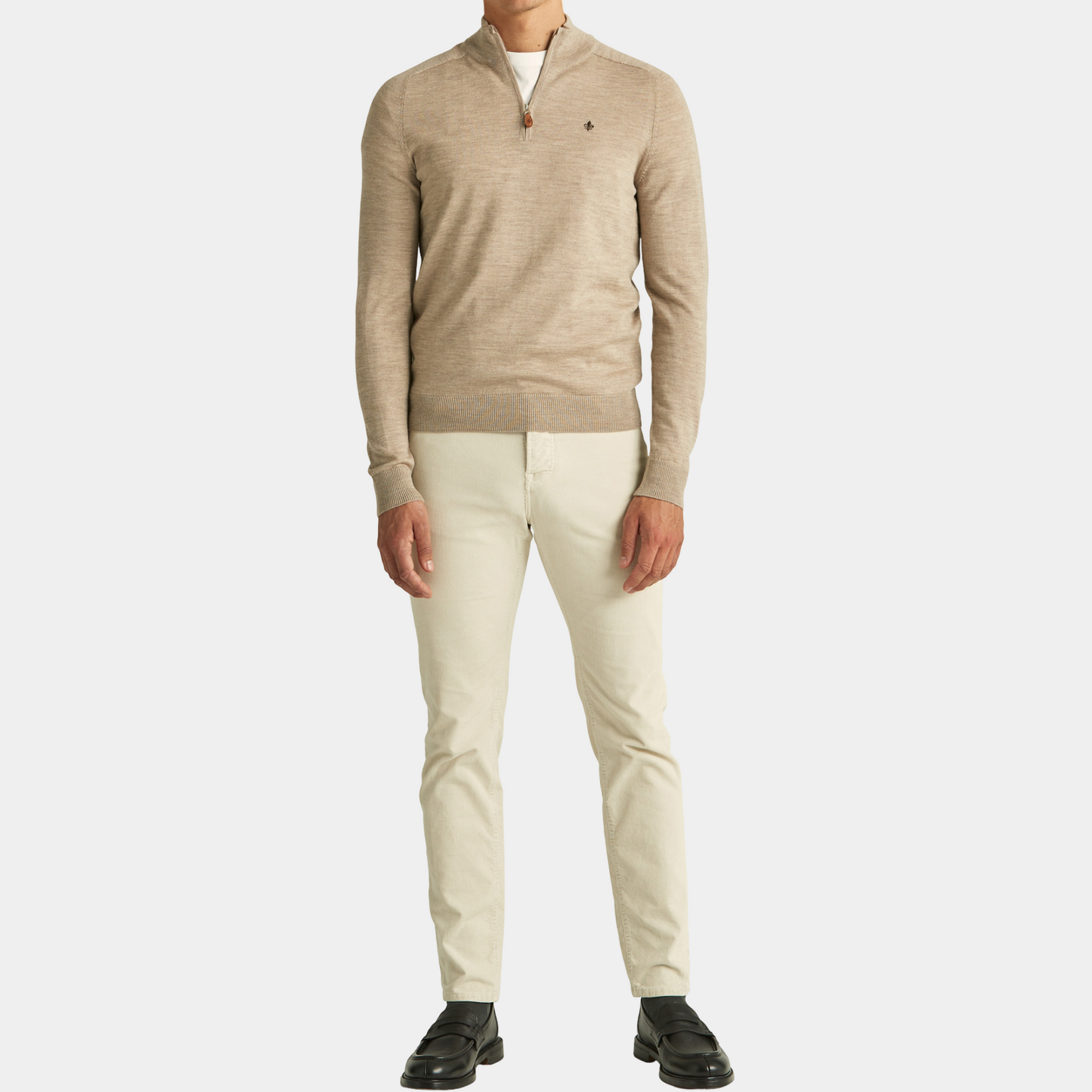 Morris Stockholm Half Zip einfaches Garn Sand