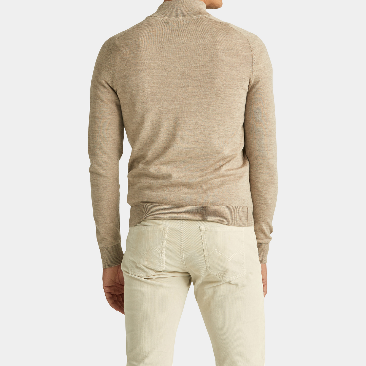Morris Stockholm Half Zip einfaches Garn Sand