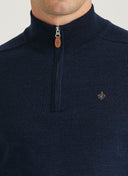 Morris Stockholm Half Zip einfaches Garn Blue