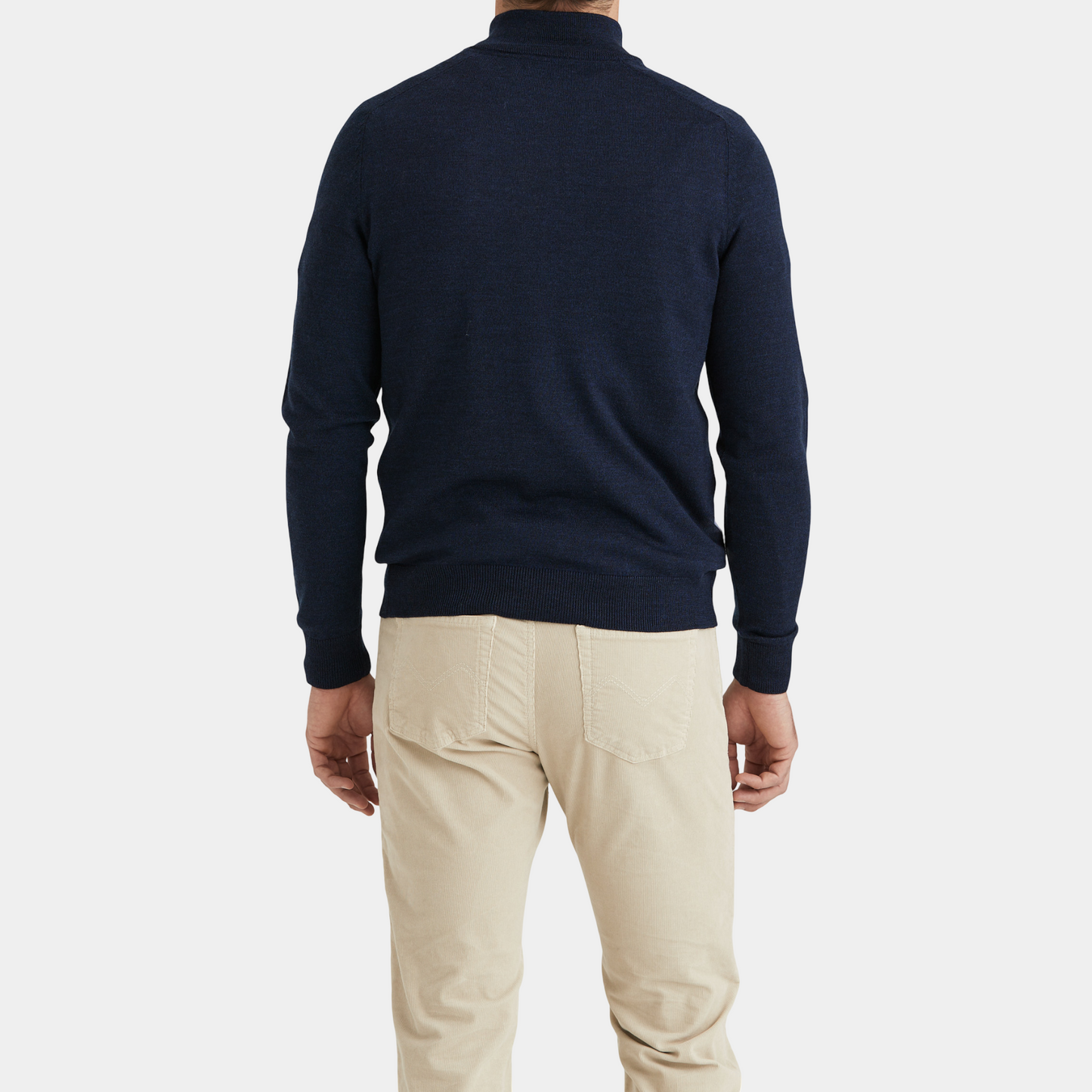 Morris Stockholm Half Zip einfaches Garn Navy