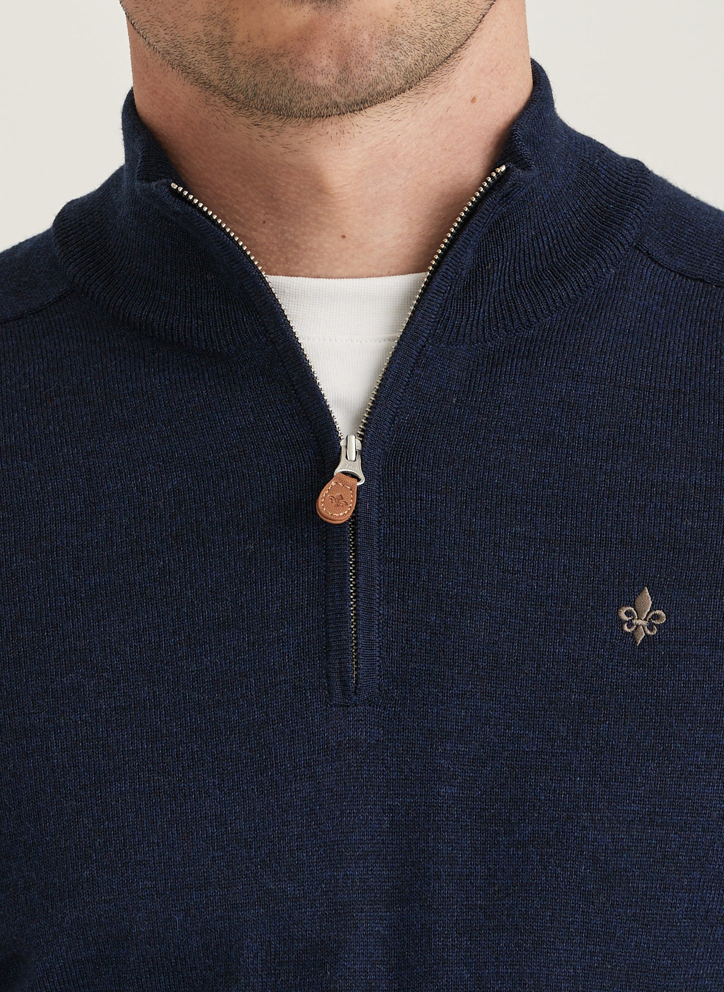 Morris Stockholm Half Zip einfaches Garn Navy