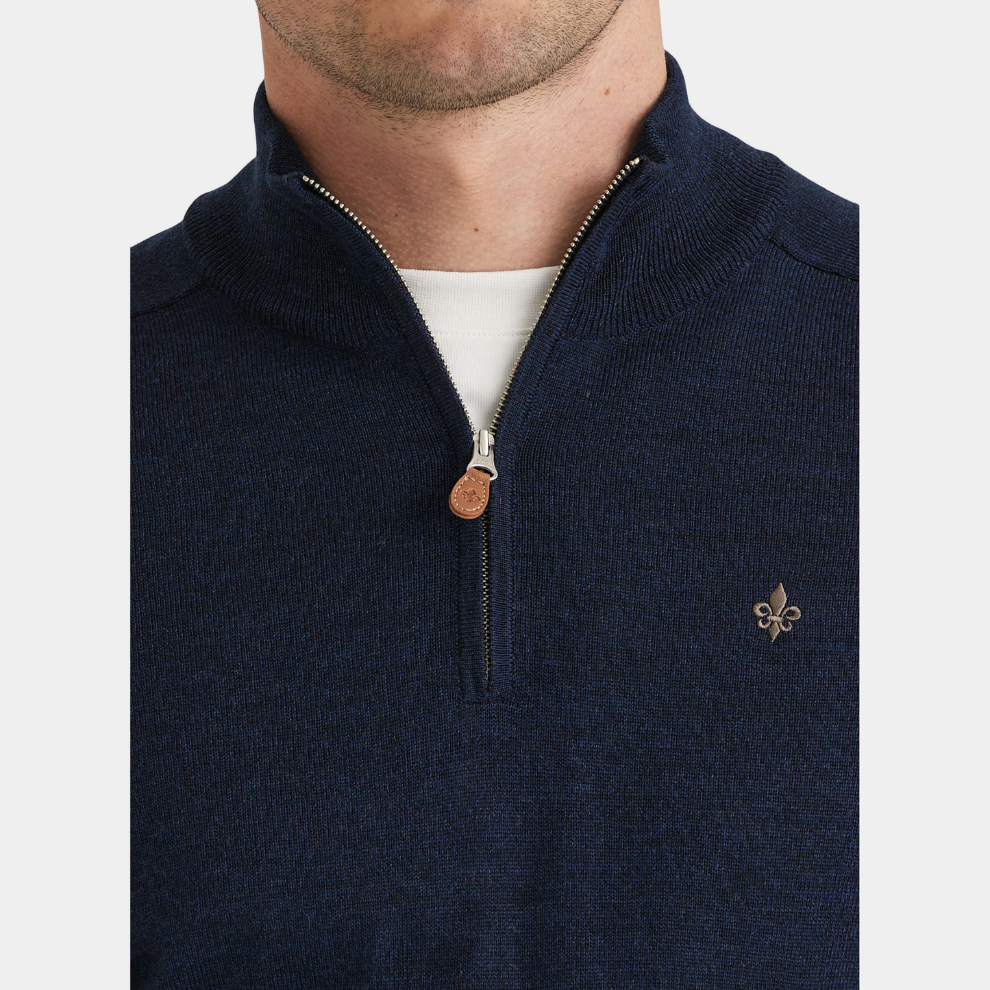 Morris Stockholm Half Zip einfaches Garn Navy