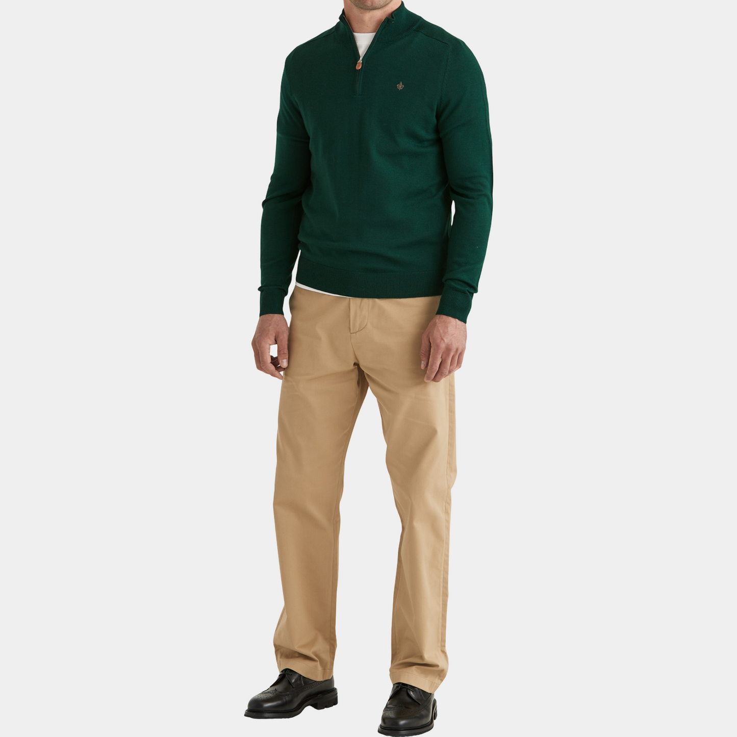 Morris Stockholm Half Zip einfaches Garn Green