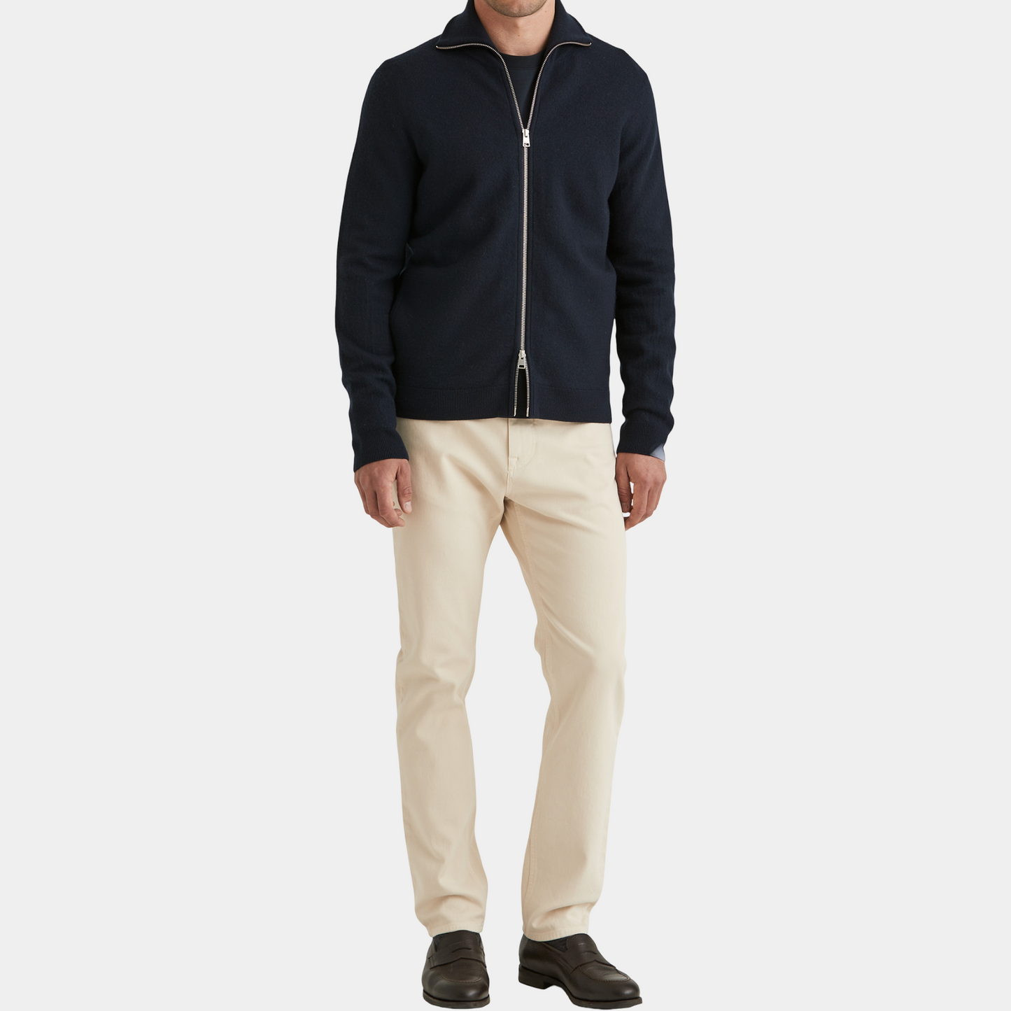 Morris Stockholm York knitted Zip Jacket Navy