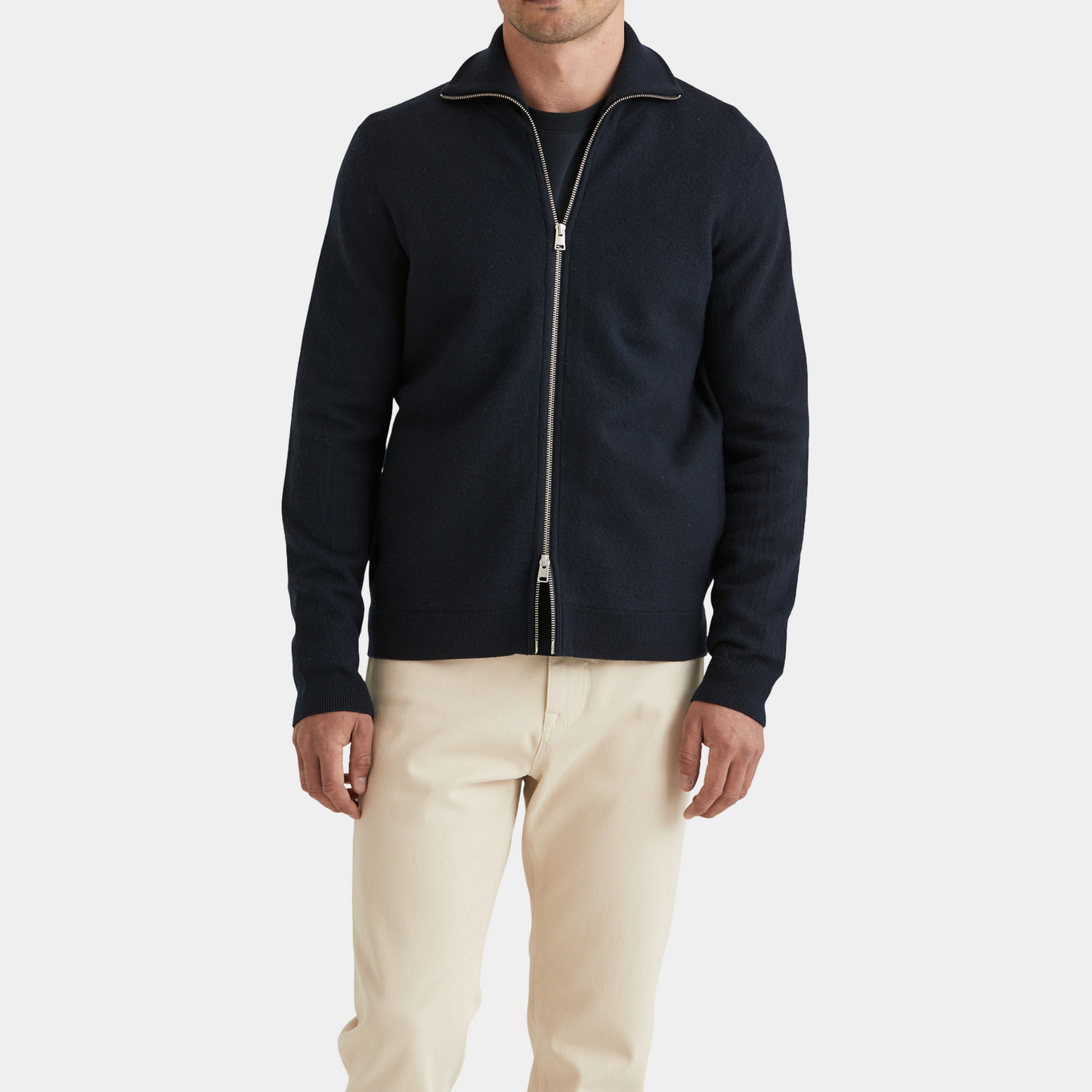 Morris Stockholm York knitted Zip Jacket Navy