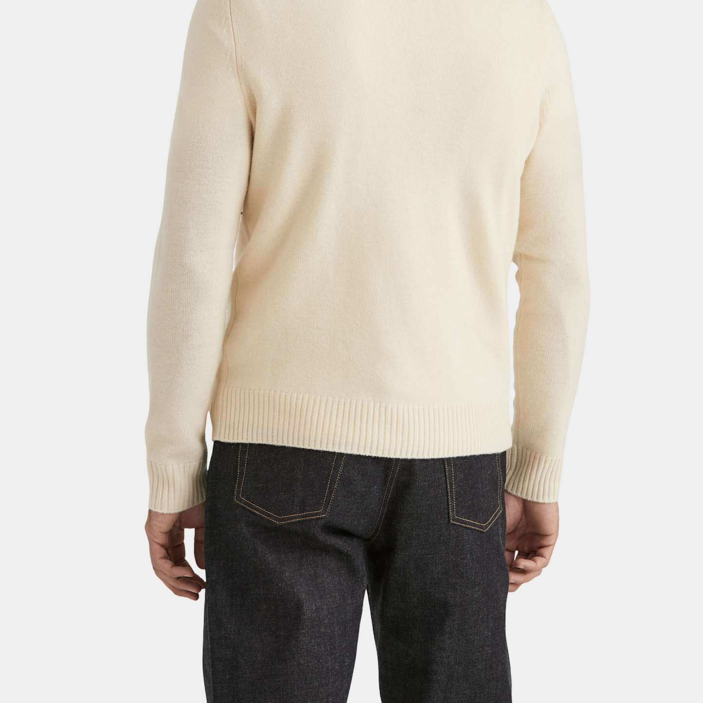 Half Zip doppeltes Garn Hertford Off White