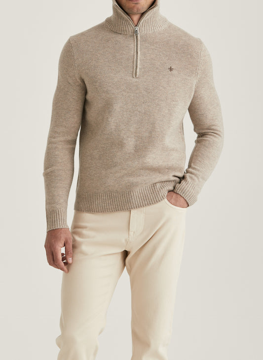 Half Zip doppeltes Garn Hertford Sand