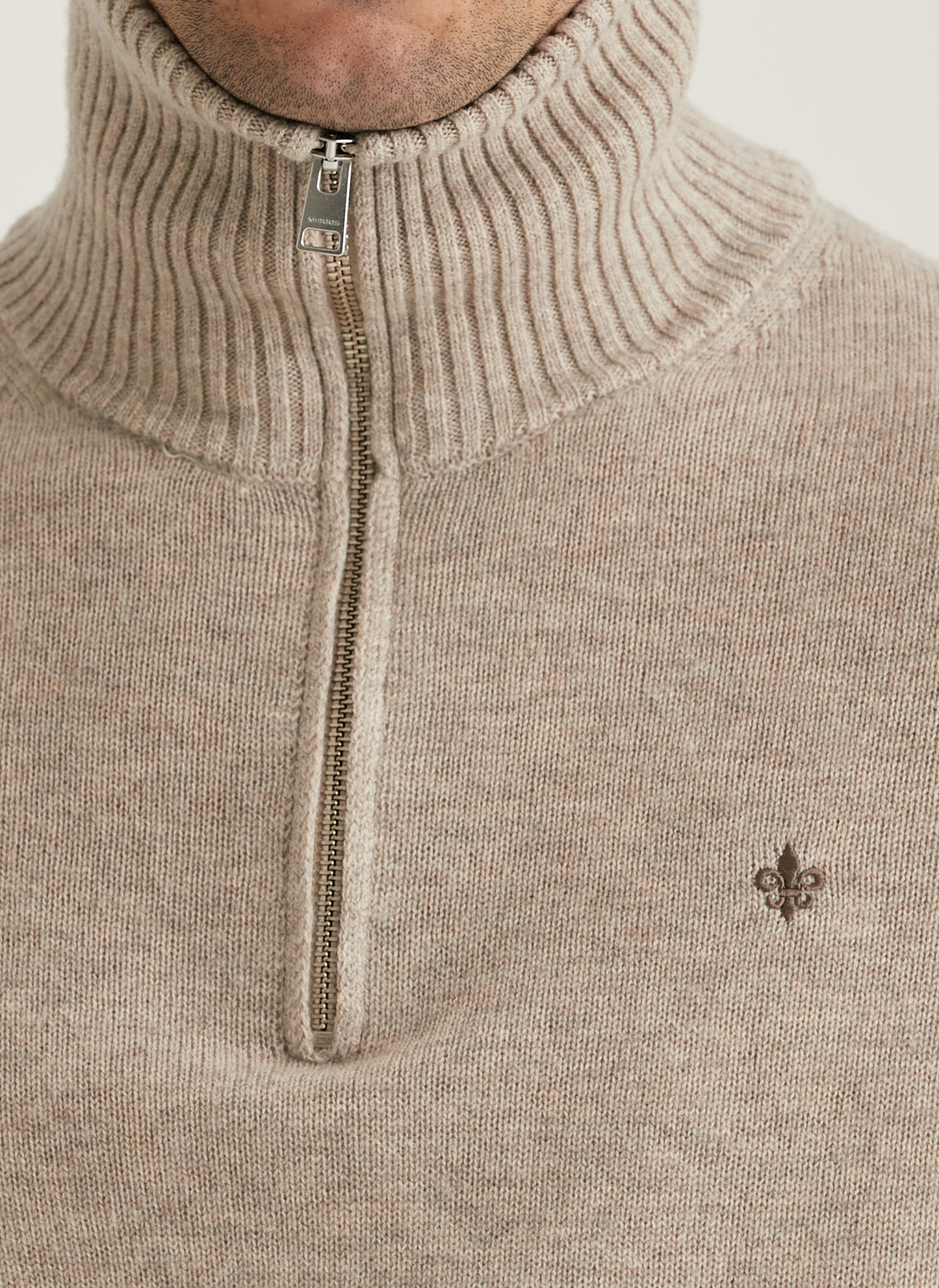 Half Zip doppeltes Garn Hertford Sand