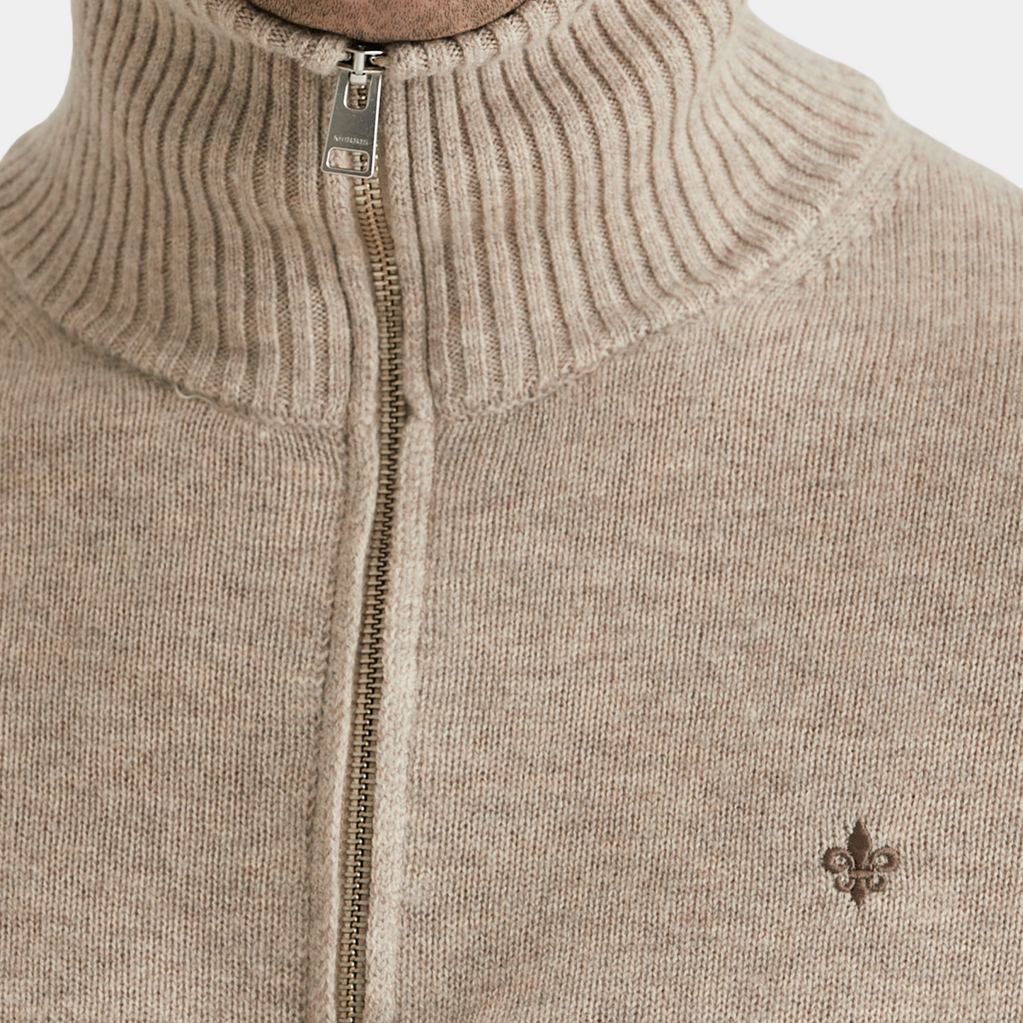 Half Zip doppeltes Garn Hertford Sand