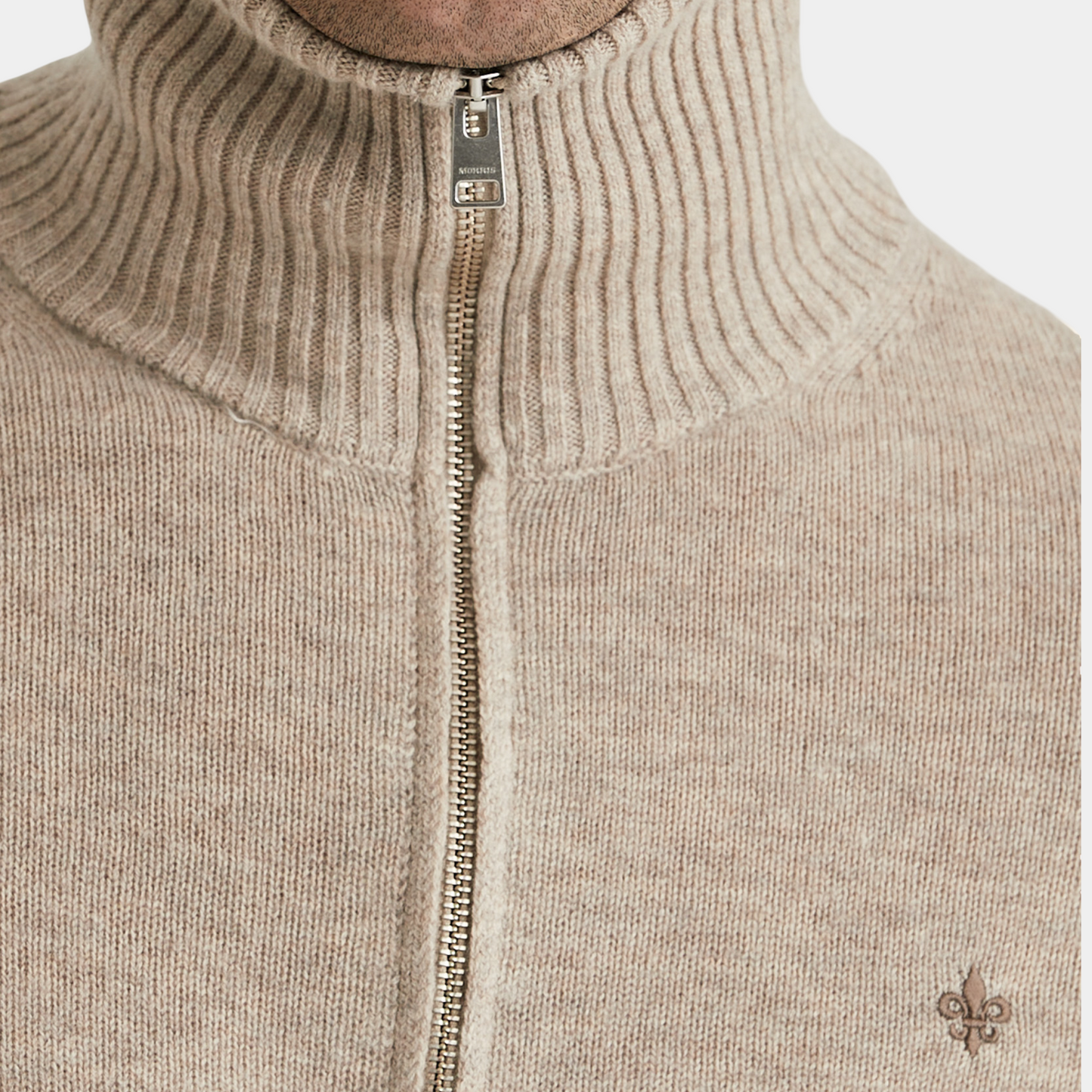 Half Zip doppeltes Garn Hertford Sand