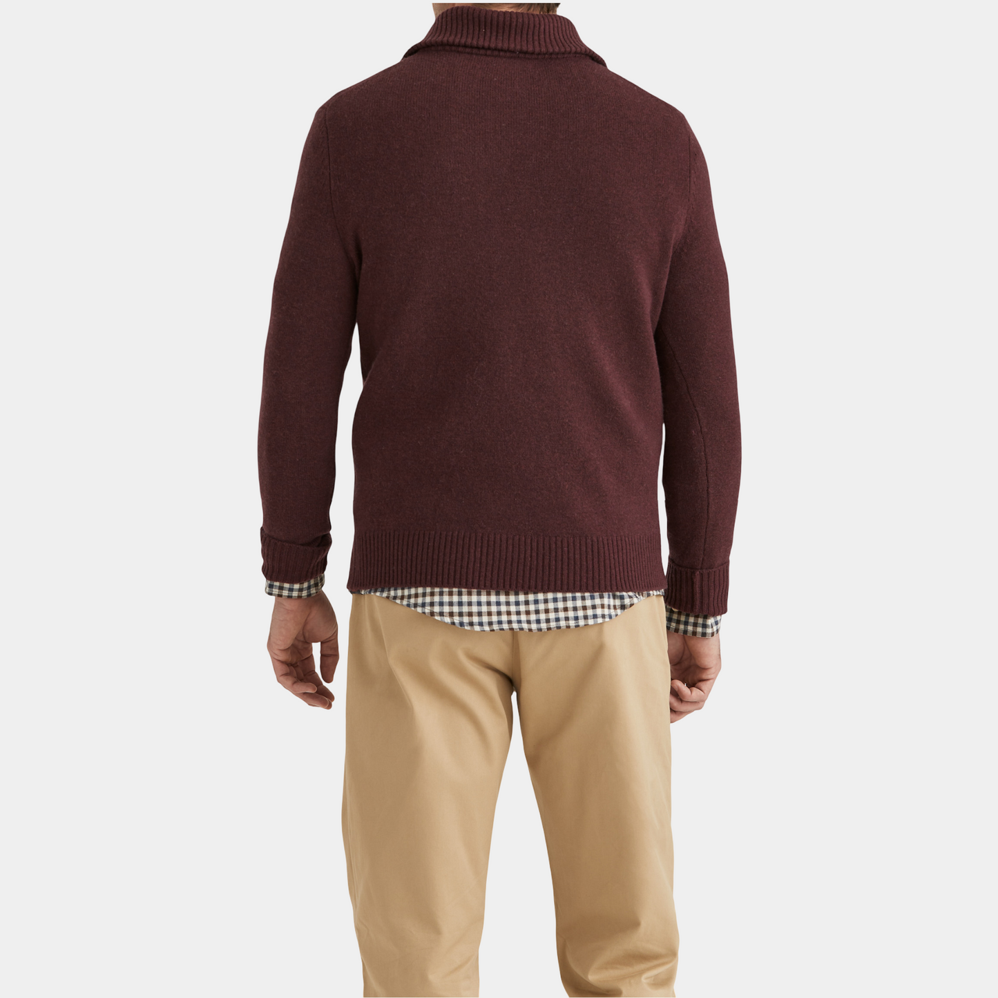 Half Zip doppeltes Garn Hertford Bordeaux