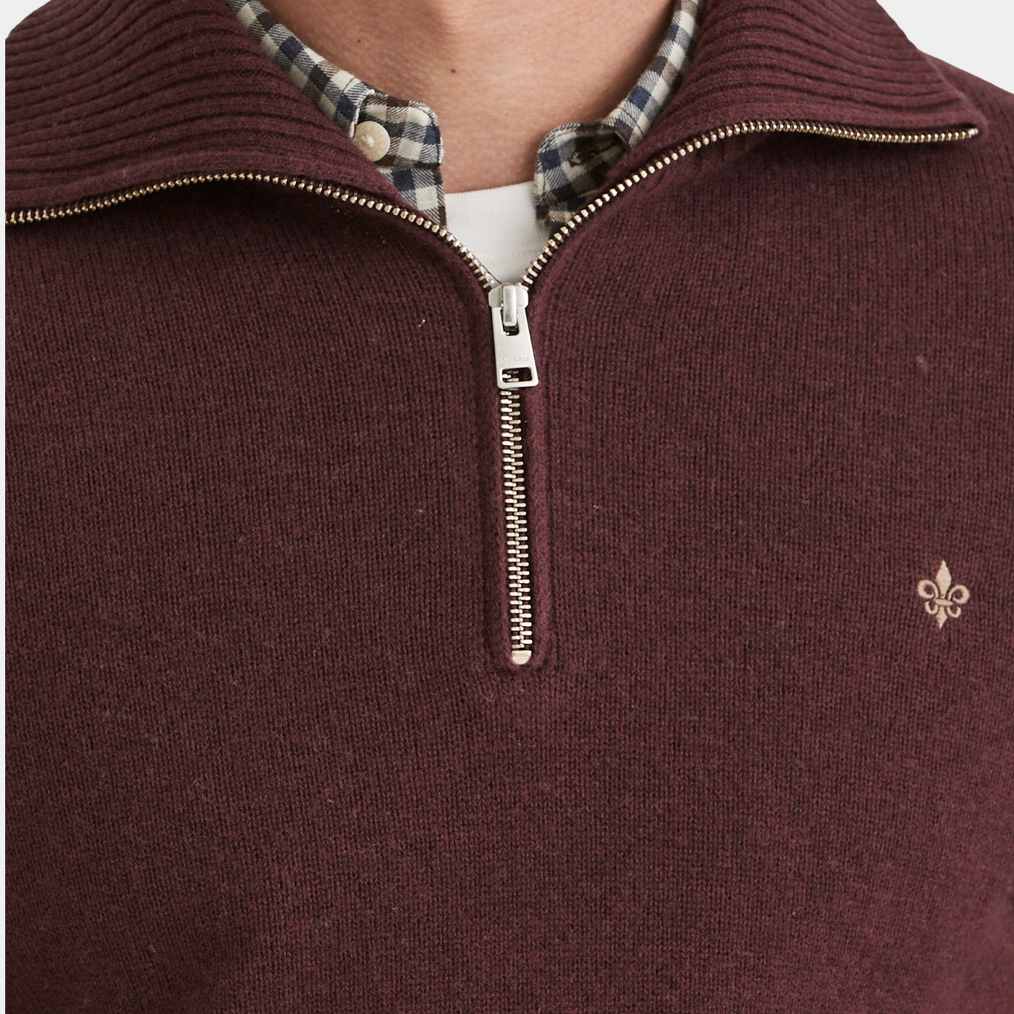 Half Zip doppeltes Garn Hertford Bordeaux