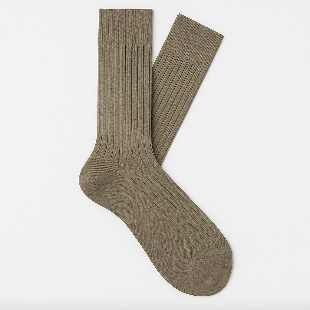 Anzugssocken Rib Khaki Suitery Made in Italy