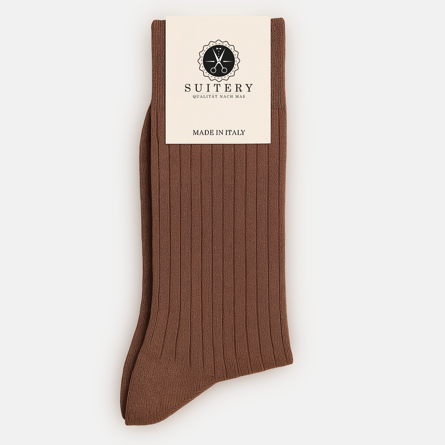 Anzugssocken Rib Braun Suitery Made in Italy