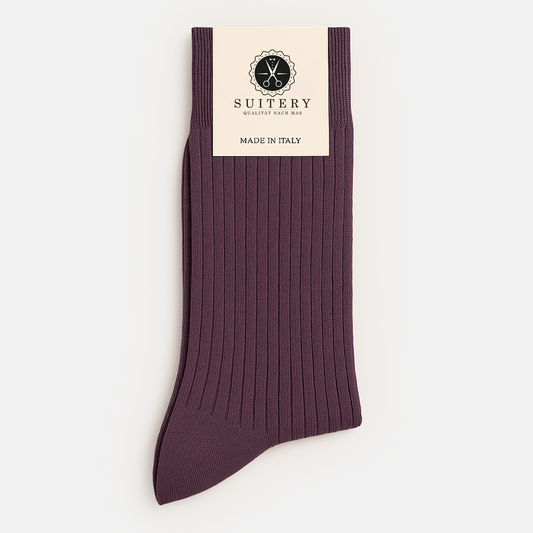 Anzugssocken Rib Lila Suitery Made in Italy