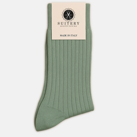 Anzugssocken Rib Salbei Suitery Made in Italy