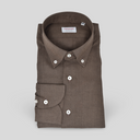 Leinenhemd Braun Cordone Button Down