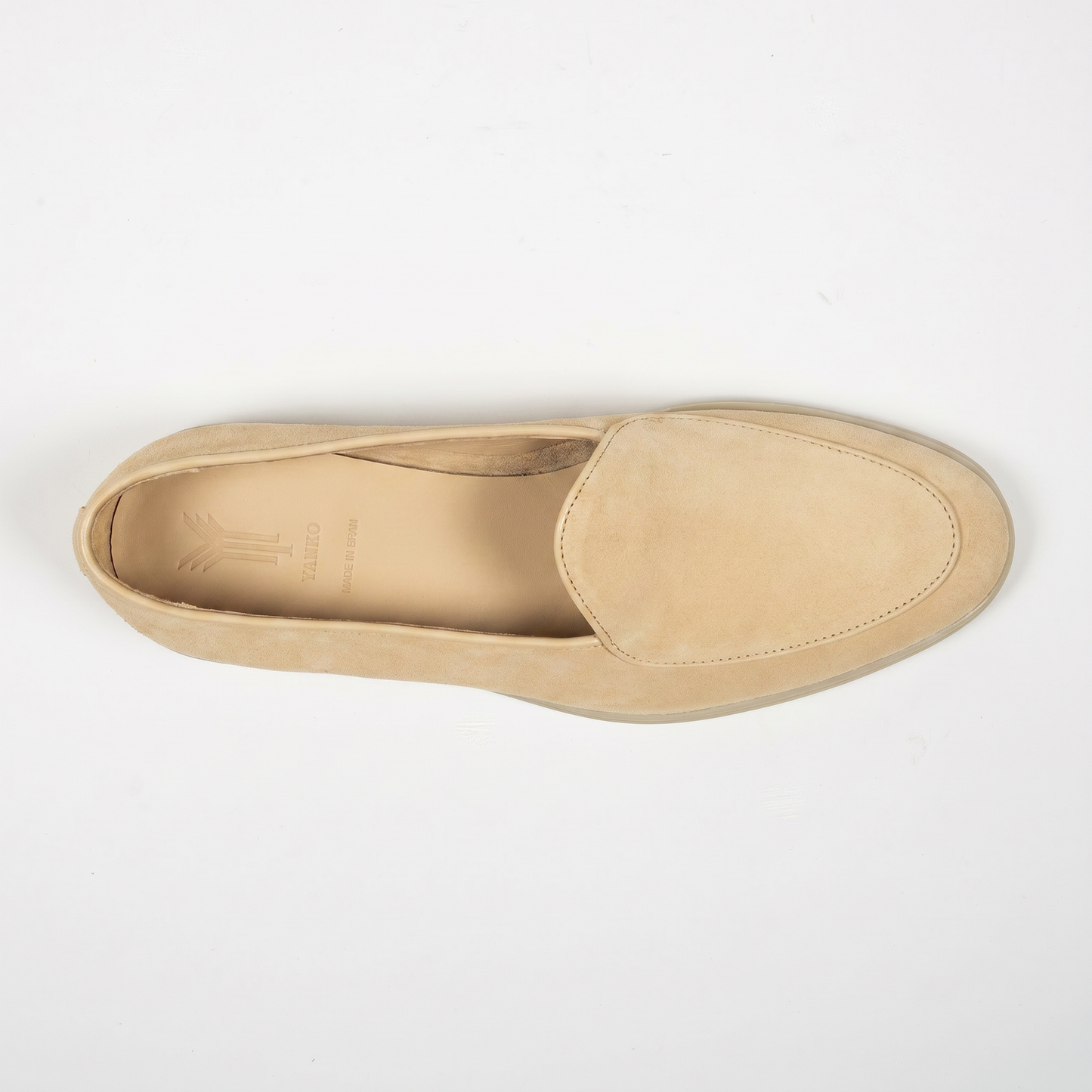 Belgian Loafer Velours Leder Beige