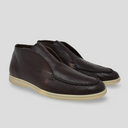 Yanko Hightop Loafer genarbtes Leder Dark Brown