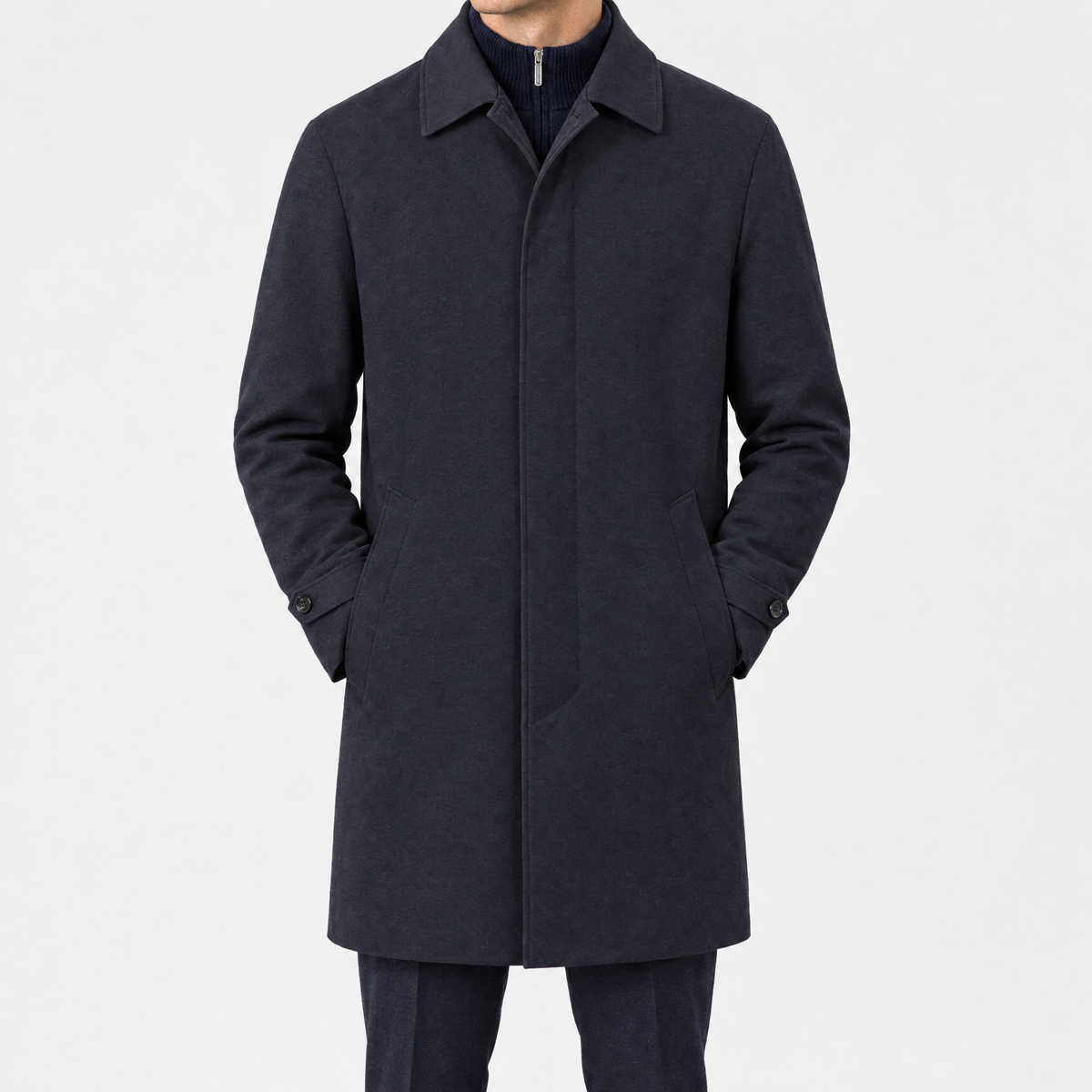 Car Coat Navy Technical Made in Italy