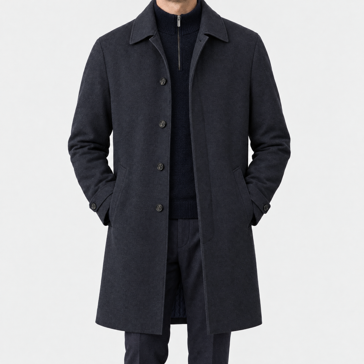 Car Coat Navy Technical Made in Italy