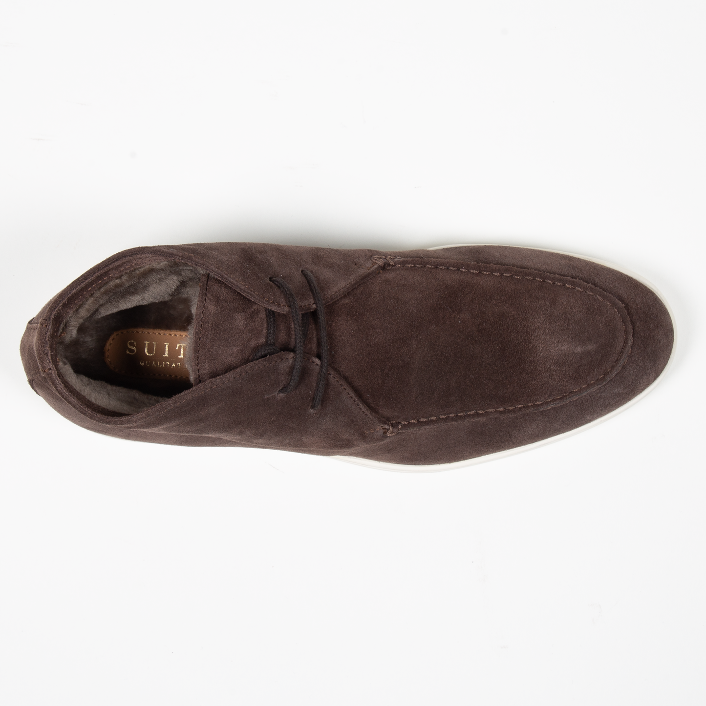 Suitery Chukka Boots Velours Leder gefüttert Café