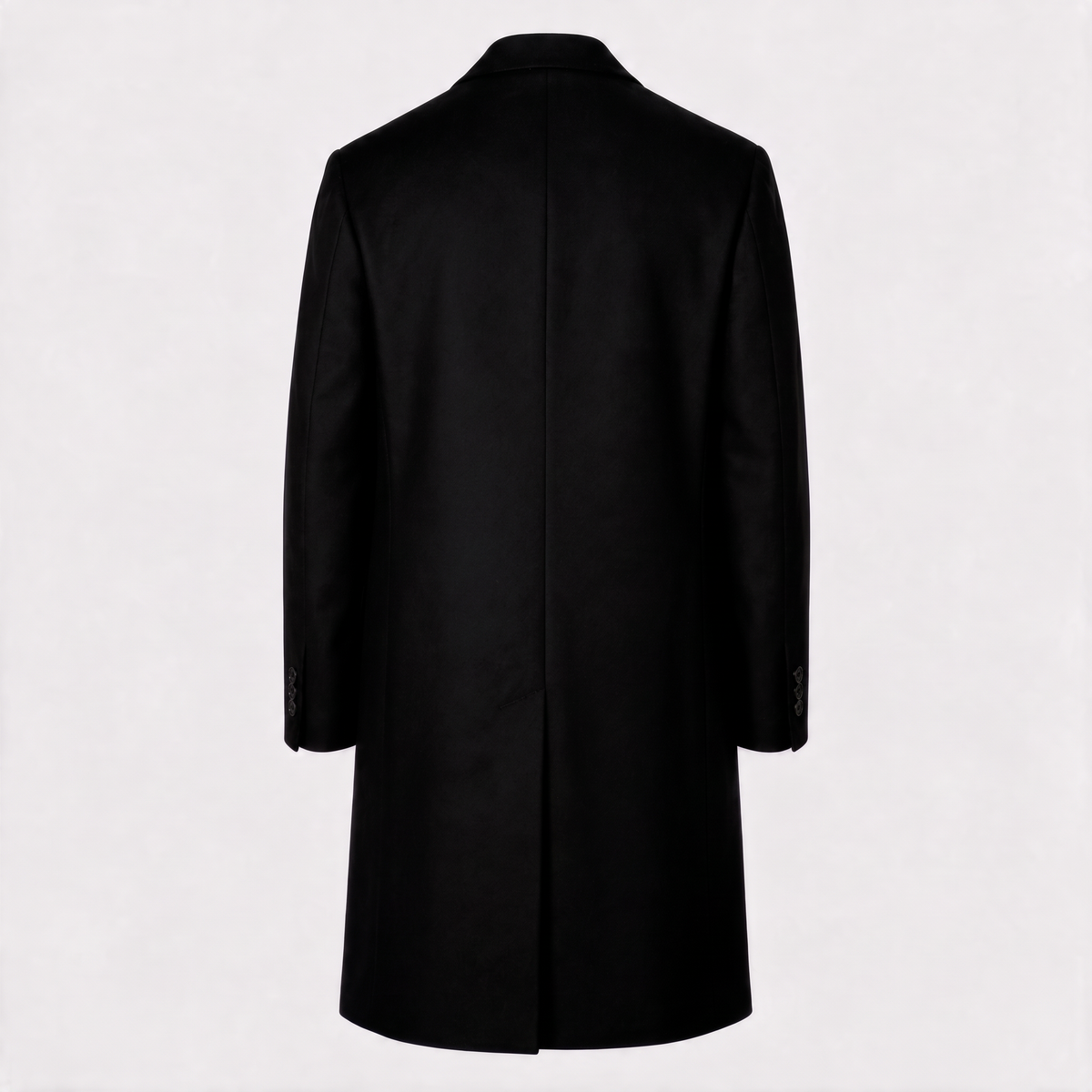 Wollmantel Schwarz Einreihig Made in Italy