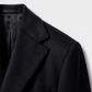 Wollmantel Schwarz Einreihig Made in Italy