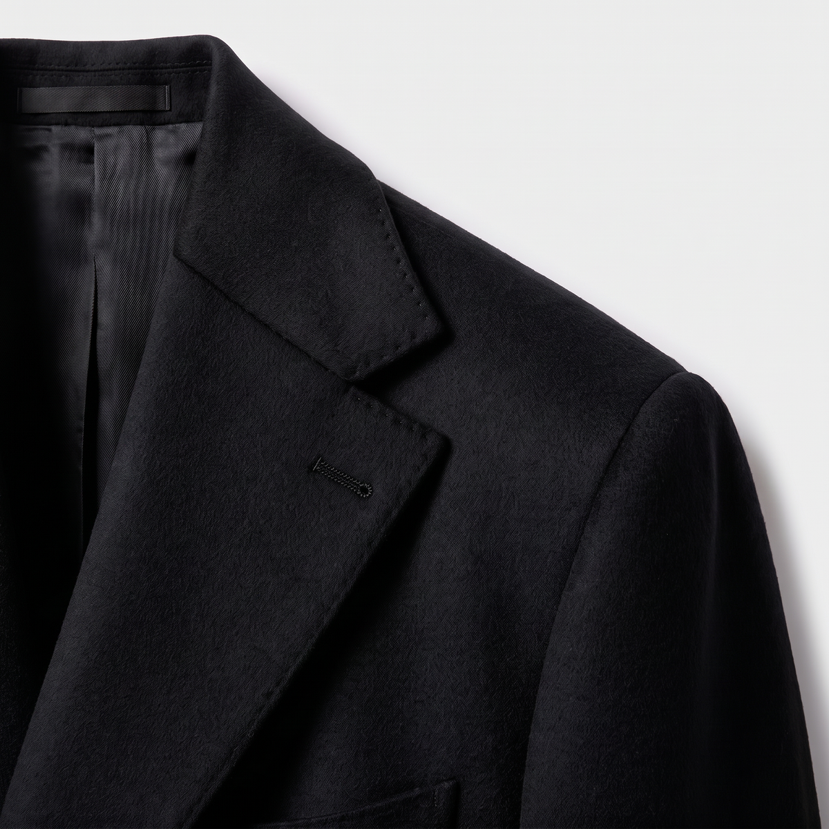 Wollmantel Schwarz Einreihig Made in Italy