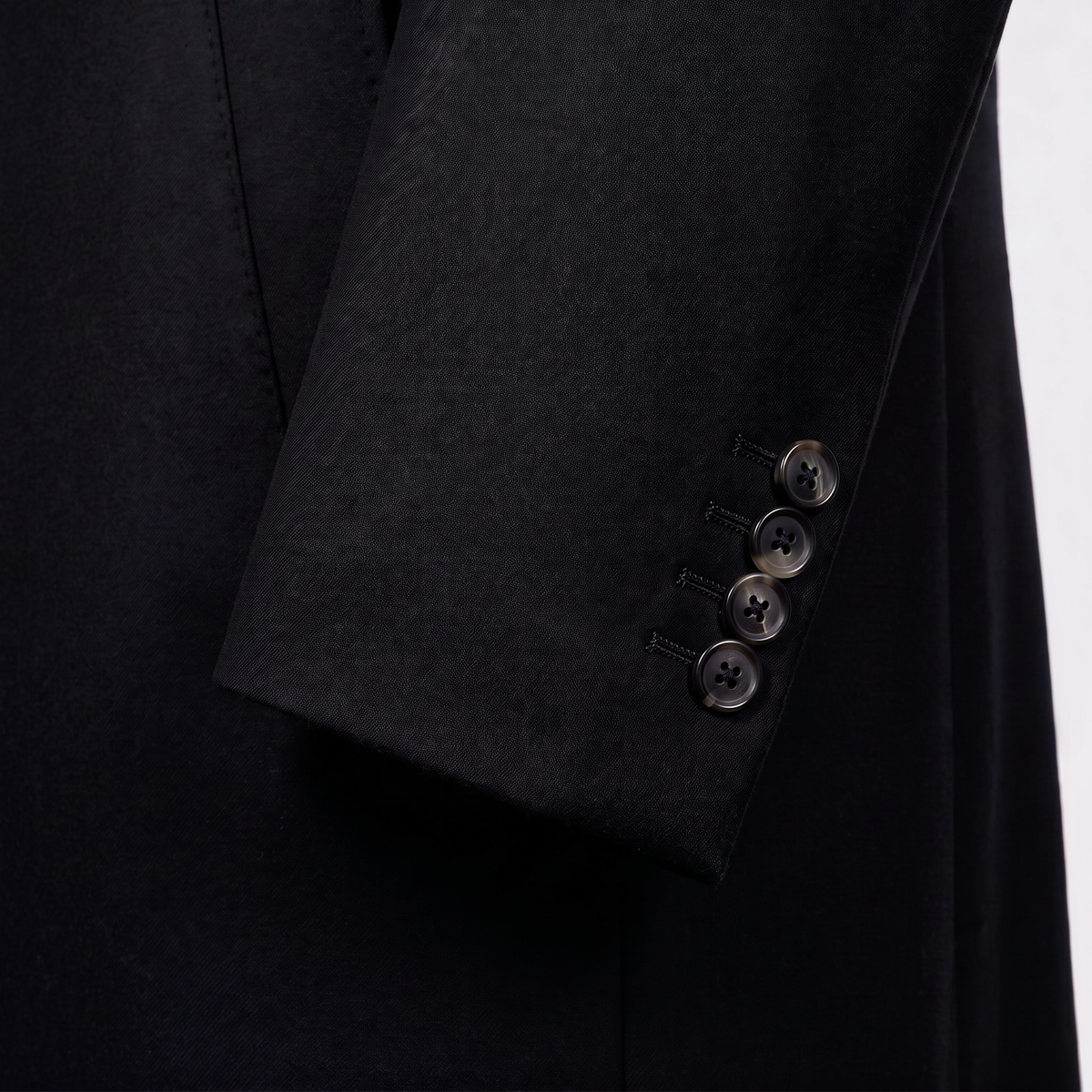 Wollmantel Schwarz Einreihig Made in Italy