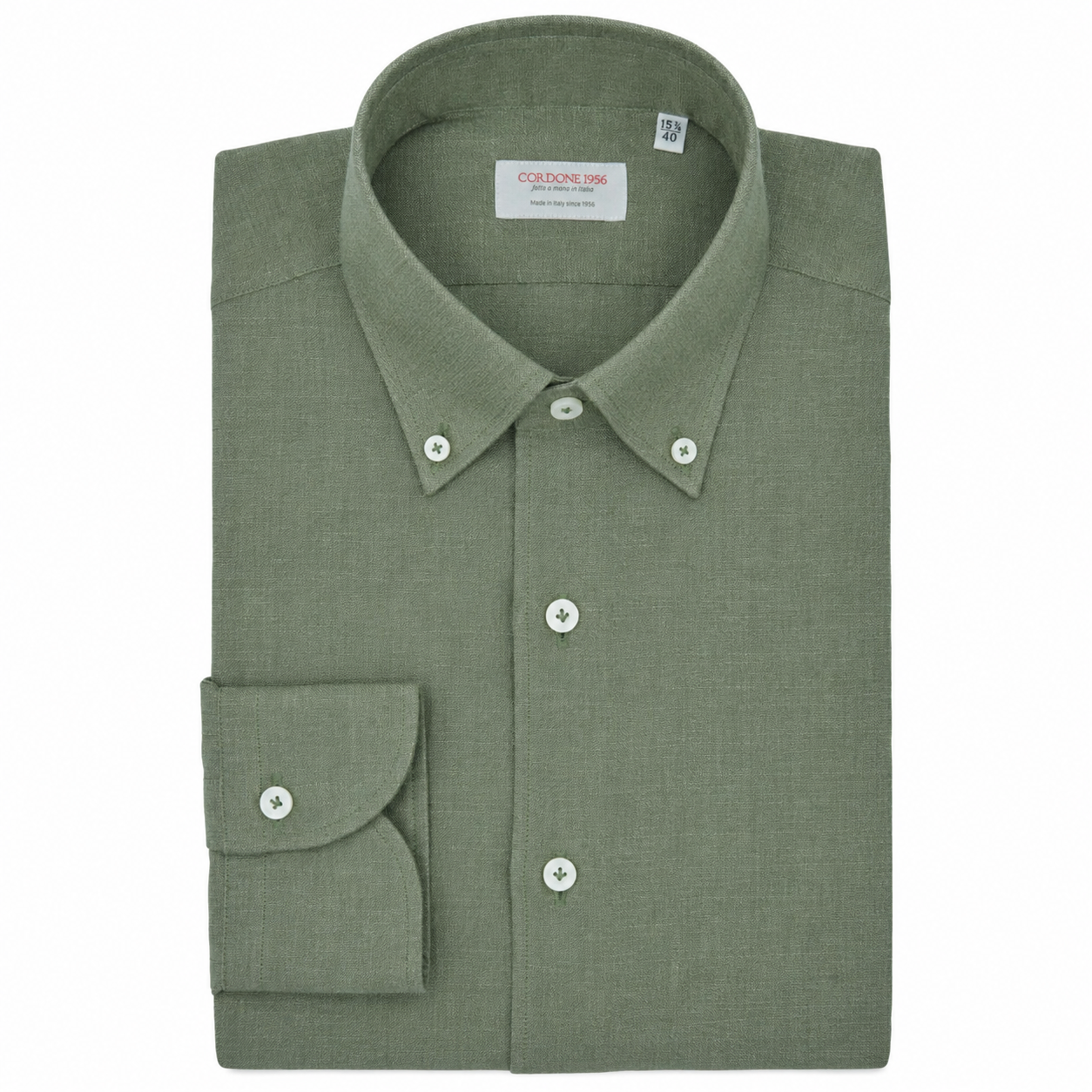 Leinenhemd Grün Cordone Button Down