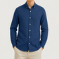 Leinenhemd Royal Blau Cordone Button Down